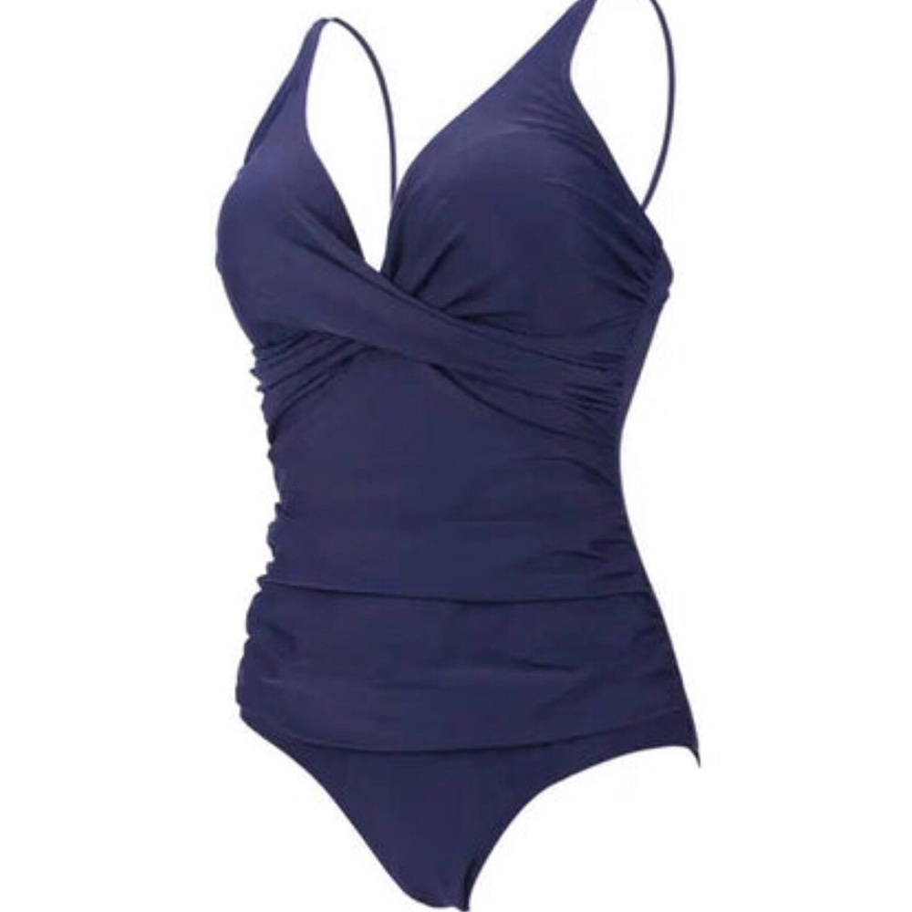 Women’s Navy Ruched One-Piece Swimsuit